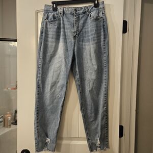 Stylish Light Blue Distressed Jeans